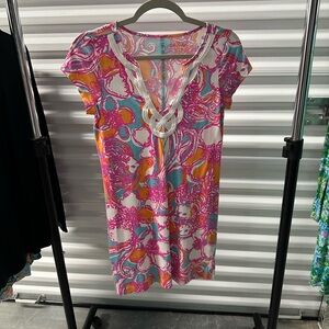 Lilly Pulitzer Brewster Dress Shorely Blue Feeling Tanked